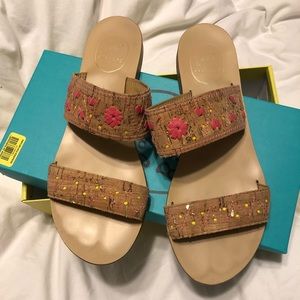 Jack Rogers Adair cork/bright pink